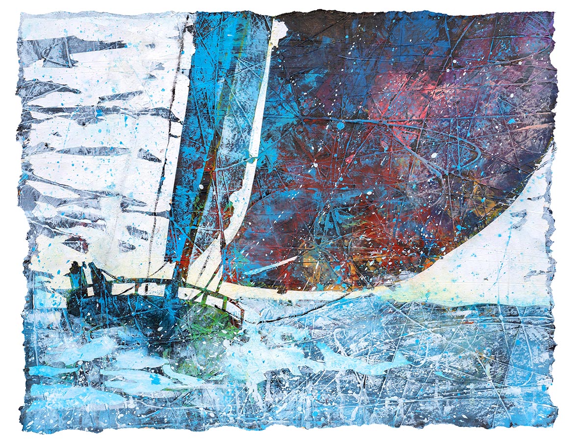 2021_32 – Sail Away #15, 60 x 48 cm, 275 g:qm, Acryl-Mixed-Media